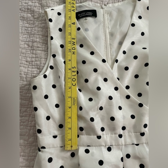 BLACK LABEL by EVAN PICONE DRESS Ivory/black POLKA DOTS size 8 - Picture 13 of 13